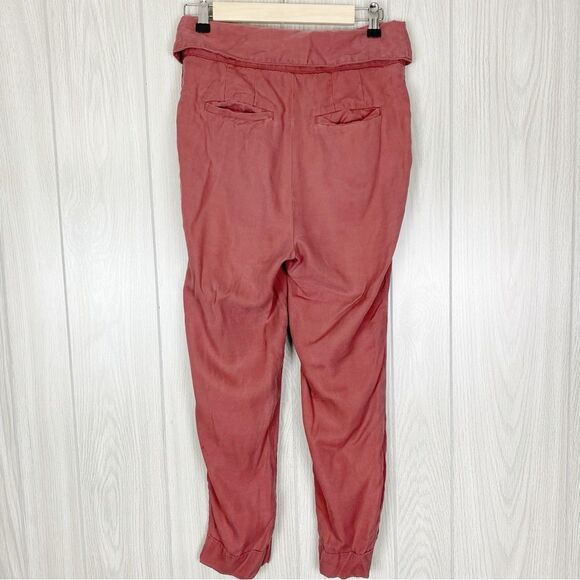 Anthropologie | Cartonnier | Dusty Rose Kingsley Belted Pants Size 4 - Picture 2 of 6